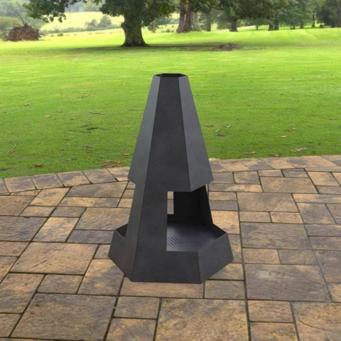 Incalzitor pentru terasa/gradina, Pyramid Hexagon Double KRO-1079, Otel, Negru, 1200 x 700 x 813 mm, grosime 3 mm [5]