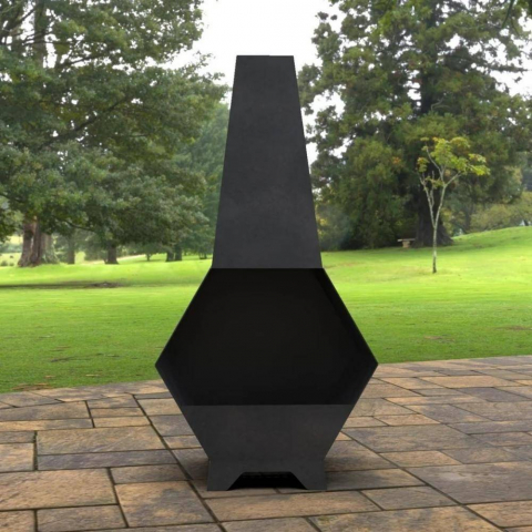 Incalzitor pentru terasa/gradina, Pyramid Hexagon II KRO-1076, Otel, Negru, 1200 x 605 x 406 mm, grosime 3 mm [1]