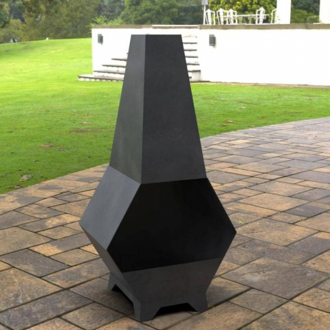 Incalzitor pentru terasa/gradina, Pyramid Hexagon II KRO-1076, Otel, Negru, 1200 x 605 x 406 mm, grosime 3 mm [5]