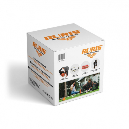 Kit motocoasa Ruris (casca, ochelari, fir, echipament protectie picioare)