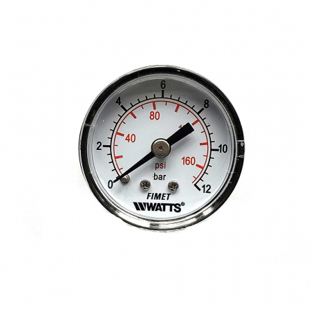Compresoare - Manometru presiune aer Vepa D200/1, 0-12 bar, filet posterior 1/8'', D40 mm