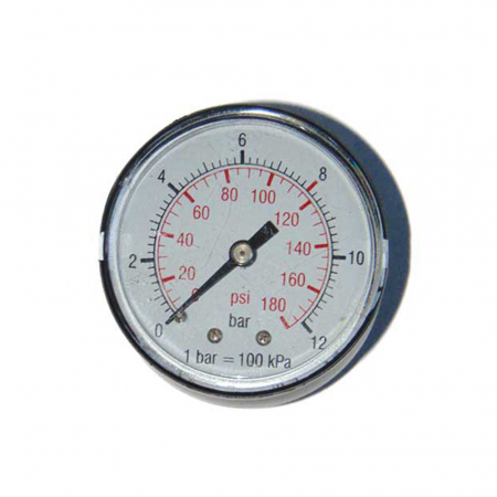 Compresoare - Manometru presiune aer Vepa D200/2, 0-12 bar, filet posterior 1/8'', D50 mm