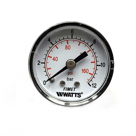 Compresoare - Manometru presiune aer Vepa D200/4, 0-12 bar, filet posterior 1/4'', D63 mm