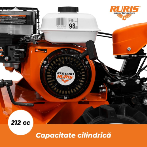 Masina de defrisat Ruris RXD1500, 7 CP, benzina, 2+1 viteze, latime lucru 50 cm [3]
