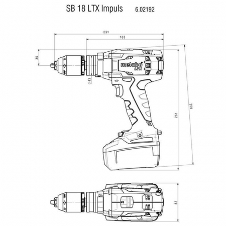 Masina de gaurit si insurubat cu percutie Metabo SB 18 LTX Impuls, 18V, 3 x 4Ah, 110 Nm [3]