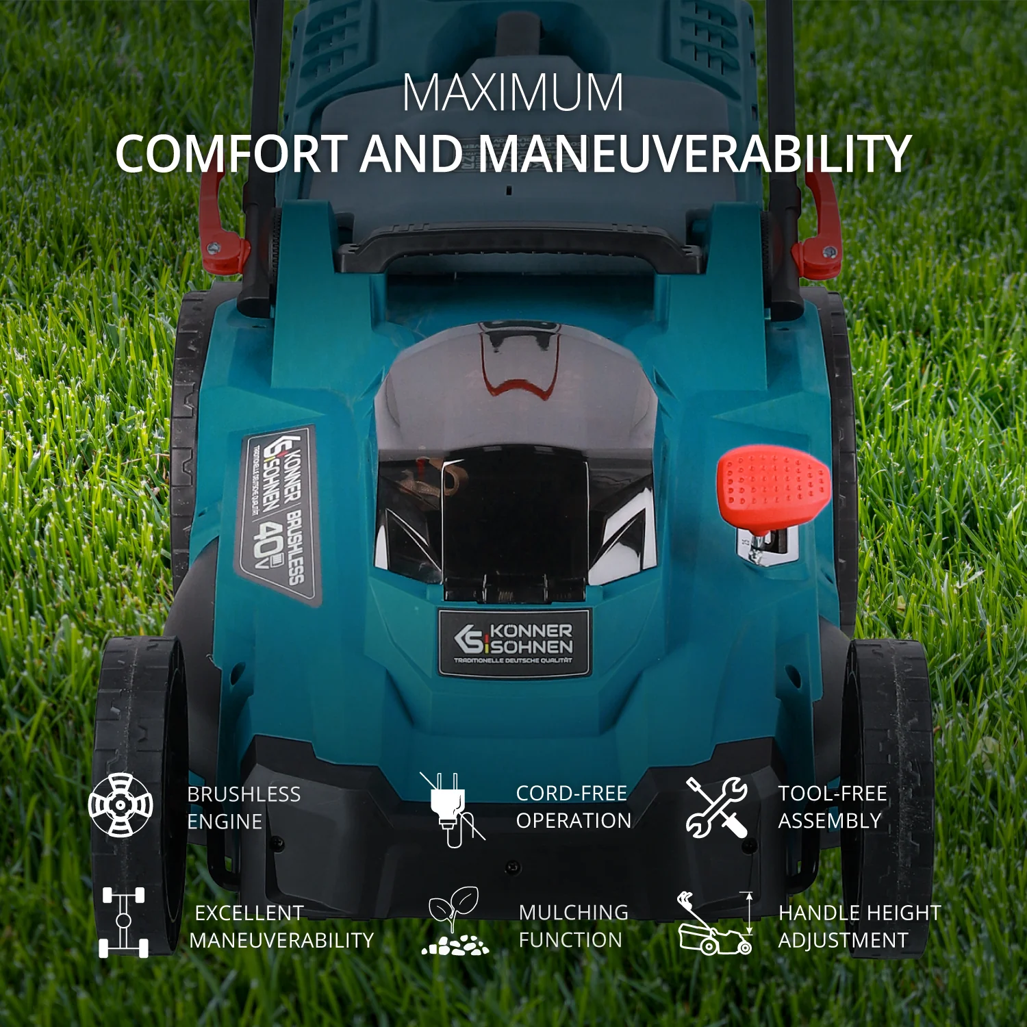 Masina de tuns iarba cu acumulator Konner & Sohnen KS 43LM-40V, 43 cm, cos 50 L - Solo (fara acumulator si incarcator) [2]