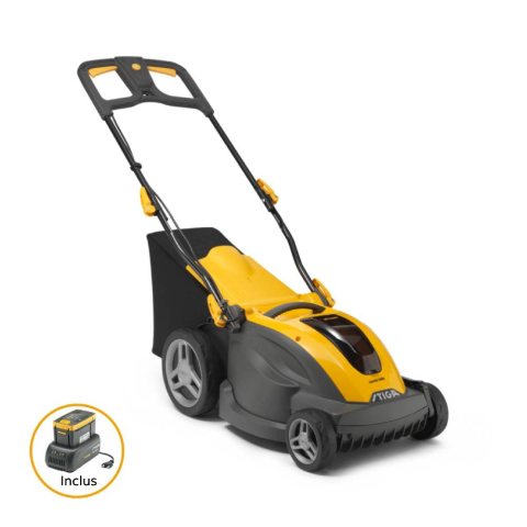 Utilaje pentru gradina si accesorii - Masina de tuns iarba cu acumulator Stiga Combi 340e Kit, 48V, 4 Ah, 38 cm, 40 L, 3 moduri de taiere, dop mulcire inclus