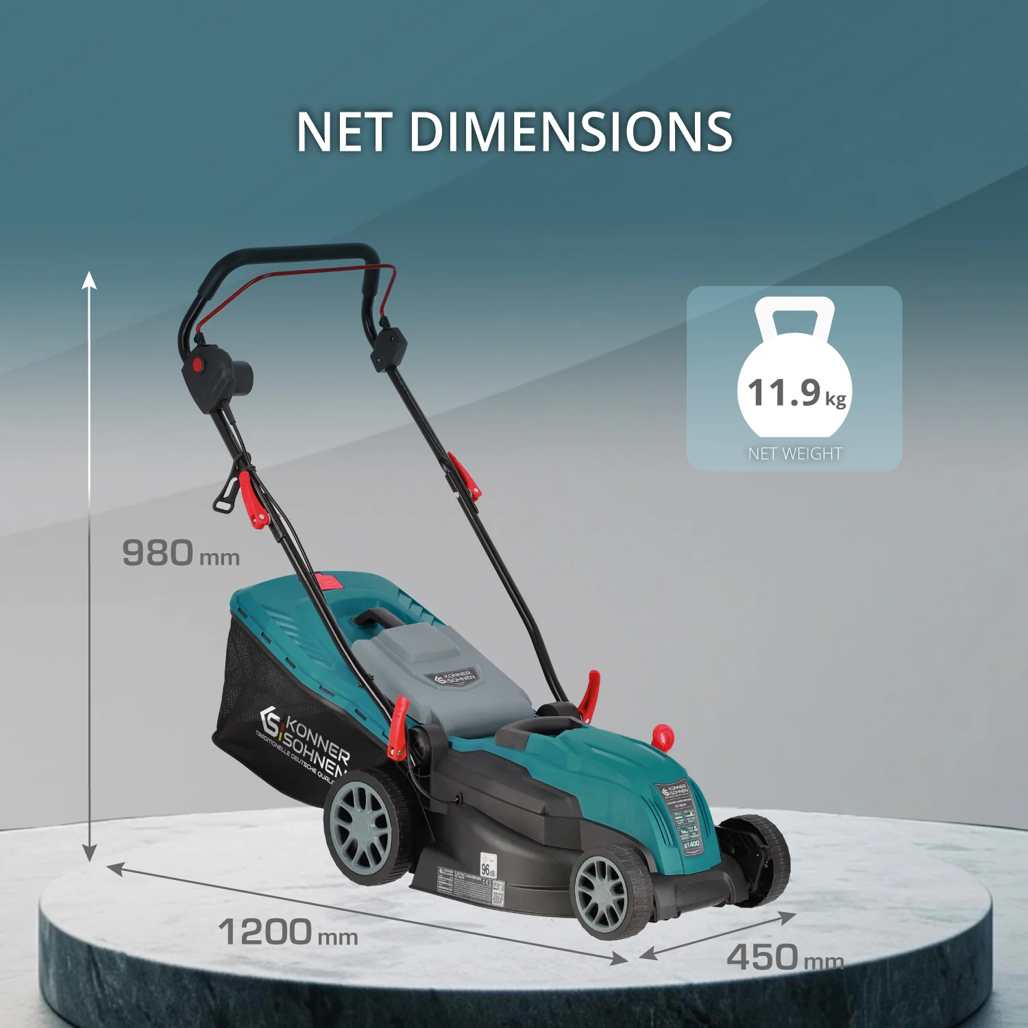 Masina de tuns iarba electrica Konner & Sohnen KS 38LM, 1400 W, 38 cm, 40 L [7]