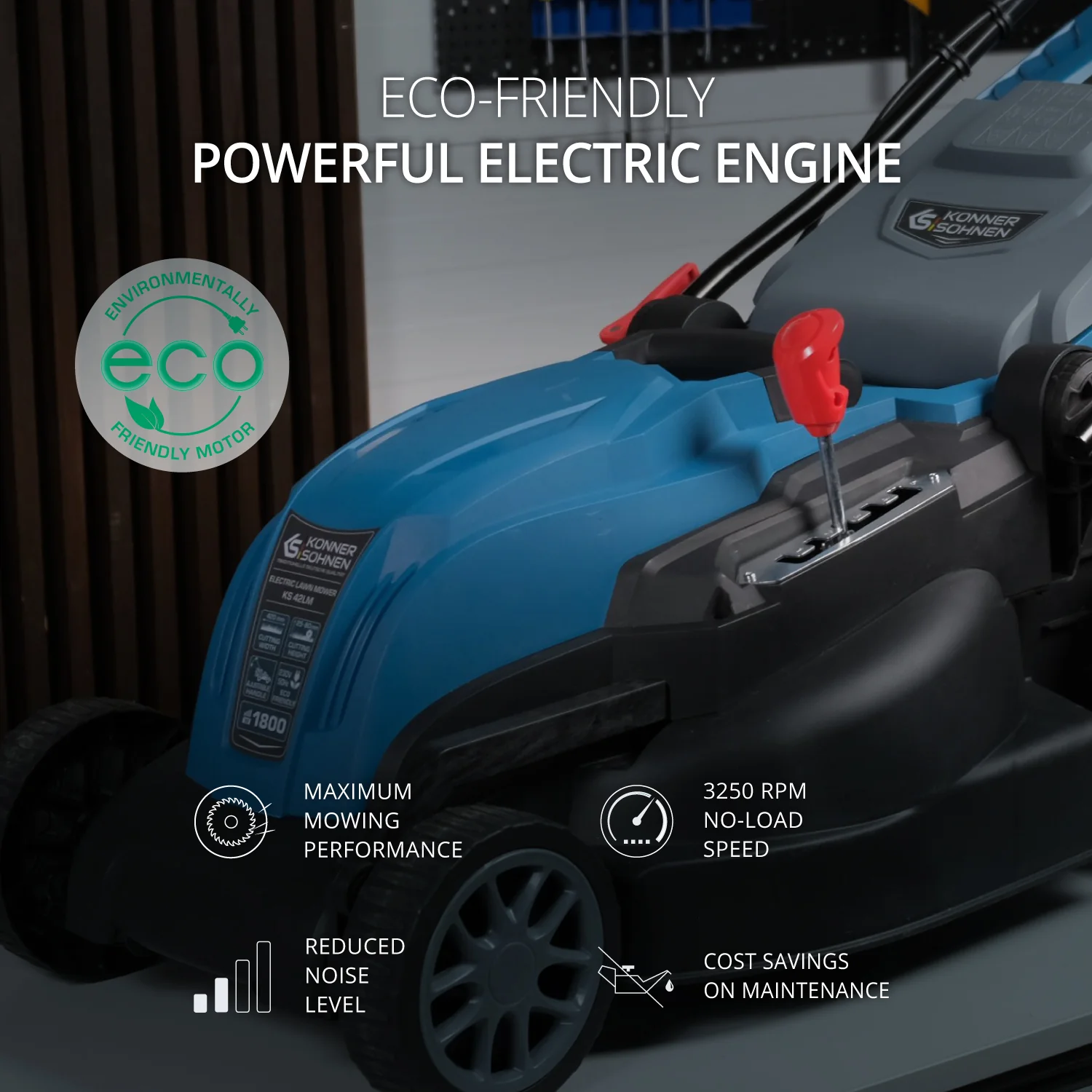 Masina de tuns iarba electrica Konner & Sohnen KS 42LM, 1800 W, 42 cm, 40 L, functie mulcire [7]