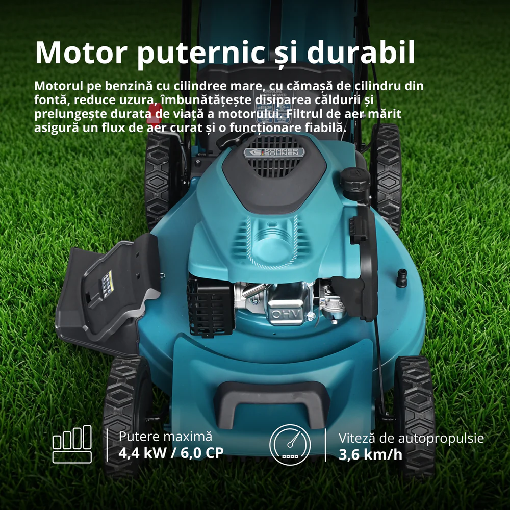 Masina de tuns iarba pe benzina Konner & Sohnen KS 56LMG-SP, 6 CP, 56 cm, 65 L, autopropulsata [5]