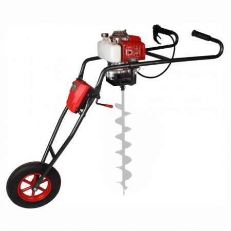 Casa si Gradina - Motoburghiu - Foreza pamant Bisonte Agro BTA-30M-S, 3 CP, benzina, 2 timpi, cu suport de lucru, fara burghiu
