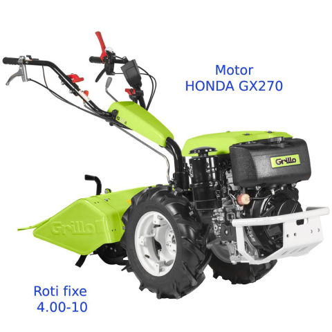 Motosape si Motocultoare - Motocultivator Grillo G 107d, motor Honda GX270, 8.4 CP, benzina, 3+3 viteze, diferential + freza tractata 68 cm + roti fixe 4.00-10