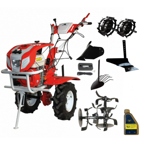 Motocultor Bisonte Agro Garden BTA-1000 + Pachet 2 (roti metalice, plug arat, plug bilonat, plug scos cartofi, ulei transmisie, contor ore functionare)