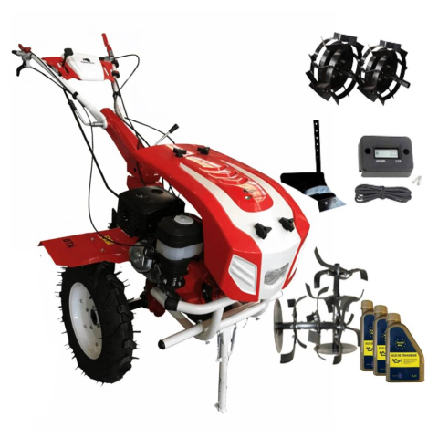 Motocultor Bisonte Agro Garden BTA-10SG + PACHET 1 (roti metalice + plug arat + ulei transmisie + contor ore functionare)