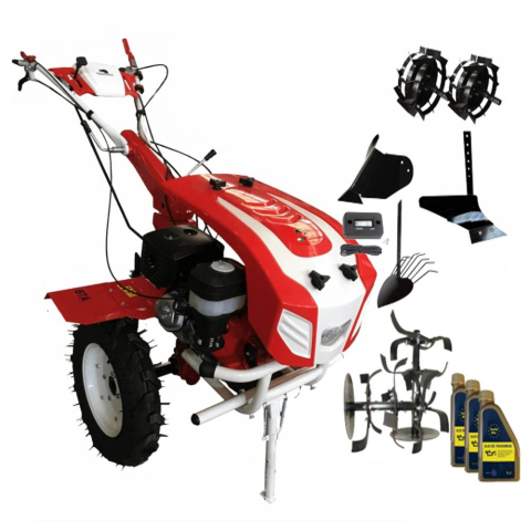 Motocultor Bisonte Agro Garden BTA-10SG + PACHET 2 (roti metalice + plug arat + plug bilonat + plug scos cartofi + ulei transmisie + contor ore functionare)