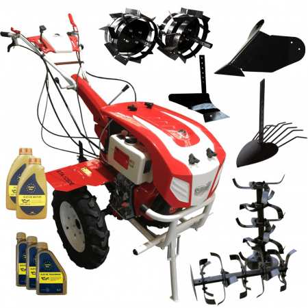 Agricultura - Motocultor Bisonte BTA-12SDE, 12 CP, diesel, 2+1 viteze + accesorii (Pachet 2)