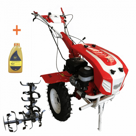 Agricultura - Motocultor Bisonte BTA-16SGE, 16 CP, benzina, 2+1 viteze, roti 5.00-12", far, priza de putere, pornire electrica