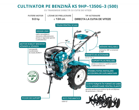 Motocultor pe benzina KS 9HP-1350G-3 (500) [1]