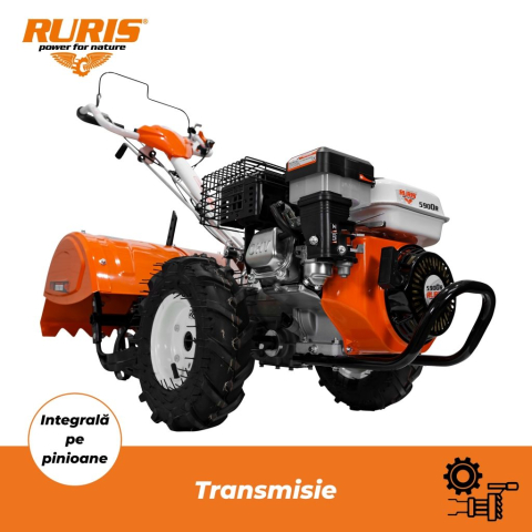 Motocultor Ruris 5900R, 7 CP, benzina, 1+1 viteze, freza tractata 64 cm, roti cauciuc 5.00-6 [5]