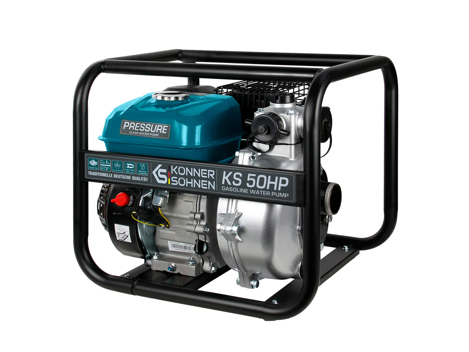 Motopompa de presiune Konner & Sohnen KS 50HP, 2", benzina, 500 l/min, Hmax. 50 m [2]