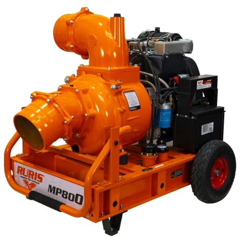 Pompe de apa - Motopompa pentru irigat Ruris MP800, 8", 19 CP, diesel, 3830 l/min, Hmax. 20 m, pornire electrica