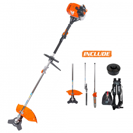 Sisteme combinate & multifuncționale - Motounealta multifunctionala Ruris DAC 335 (motocoasa + emondor + trimmer gard viu), 1.7 CP, 52 cmc, benzina, 2 timpi