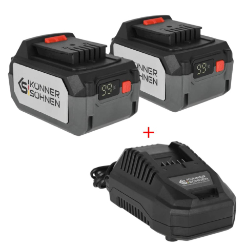Piese de schimb - Pachet - 2 x Acumulator Li-Ion Konner & Sohnen KS 20V4-1, 20V, 4Ah + Incarcator rapid KS C45A, 4.5A