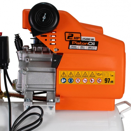 Compresor de aer cu piston Ruris AirPower 2400 Plus, 24 L, 8 bar, 180 L/min, 2 CP, monofazat + Kit accesorii [6]