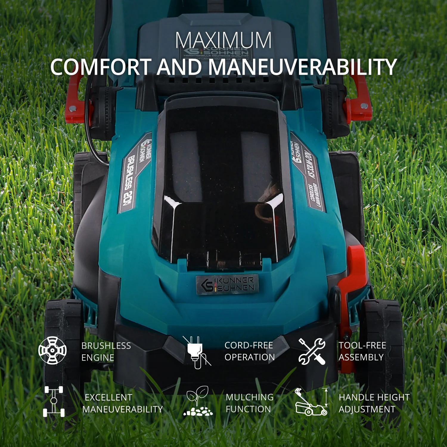 Pachet - Masina tuns gazon Konner & Sohnen KS 33LM-20V + Trimmer tuns iarba KS BCT-20V + CADOU 1 acumulator 20V, 4Ah [2]