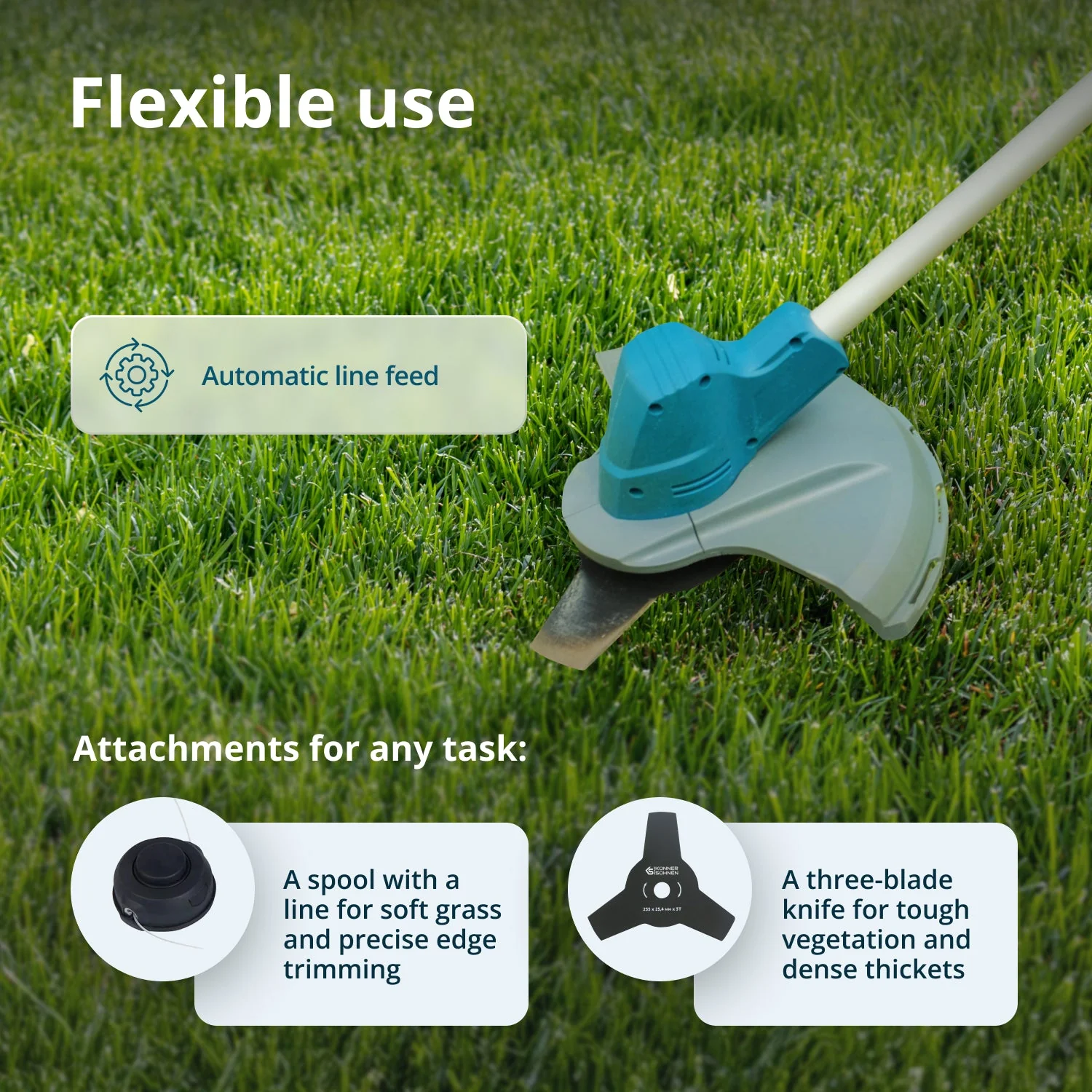 Pachet - Masina tuns gazon Konner & Sohnen KS 33LM-20V + Trimmer tuns iarba KS BCT-20V + CADOU 1 acumulator 20V, 4Ah [12]