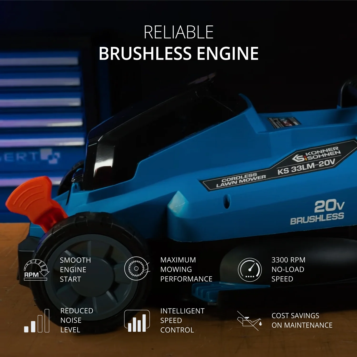 Pachet - Masina tuns gazon Konner & Sohnen KS 33LM-20V + Trimmer tuns iarba KS BCT-20V + CADOU 1 acumulator 20V, 4Ah [7]