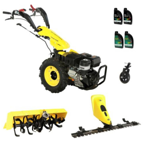 Motocultoare - Pachet Motocultivator ProGARDEN Campo U16E, 14 CP + Bara cosire BC120M + Roata sustinere + Freza tractata FT90 + 2L Ulei motor + 2L Ulei transmisie