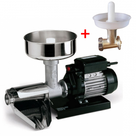 Storcătoare de roșii - Pachet Storcator de rosii electric nr. 3, Reber 9008 N, 450 W, 70-140 kg/h + Accesoriu tocat carne nr. 5, Reber 8820 N, vas plastic