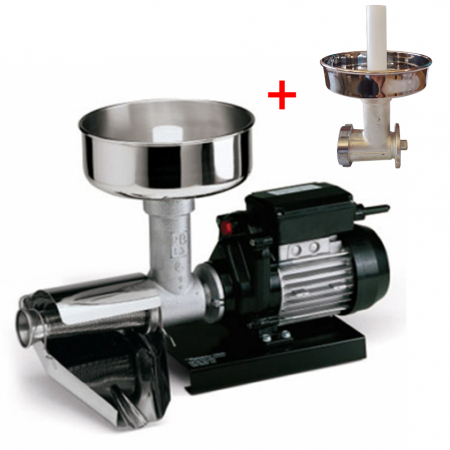 Storcătoare de roșii - Pachet Storcator de rosii electric nr. 3, Reber 9008 N, 450 W, 70-140 kg/h + Accesoriu tocat carne nr. 5, Reber 8820 NI, vas inox