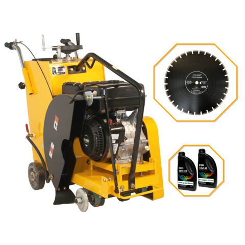 Masini de taiat beton / asfalt - Pachet Taietor beton/asfalt Masalta MF20-3, 500 mm, Robin EX40, benzina + Disc diamantat URBAN CUT, 500x3.6x10x25.4 mm + 2L Ulei motor PRO 10W-30