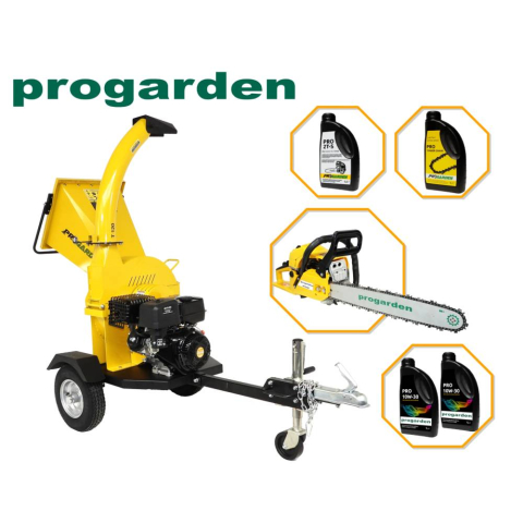 Casa si Gradina - PACHET Tocator resturi vegetale ProGARDEN TB120, 12 CP, benzina, 120 mm + Motoferastrau MF3545P, 3.4 CP, 45 cm + 2L Ulei amestec + 2L Ulei lant