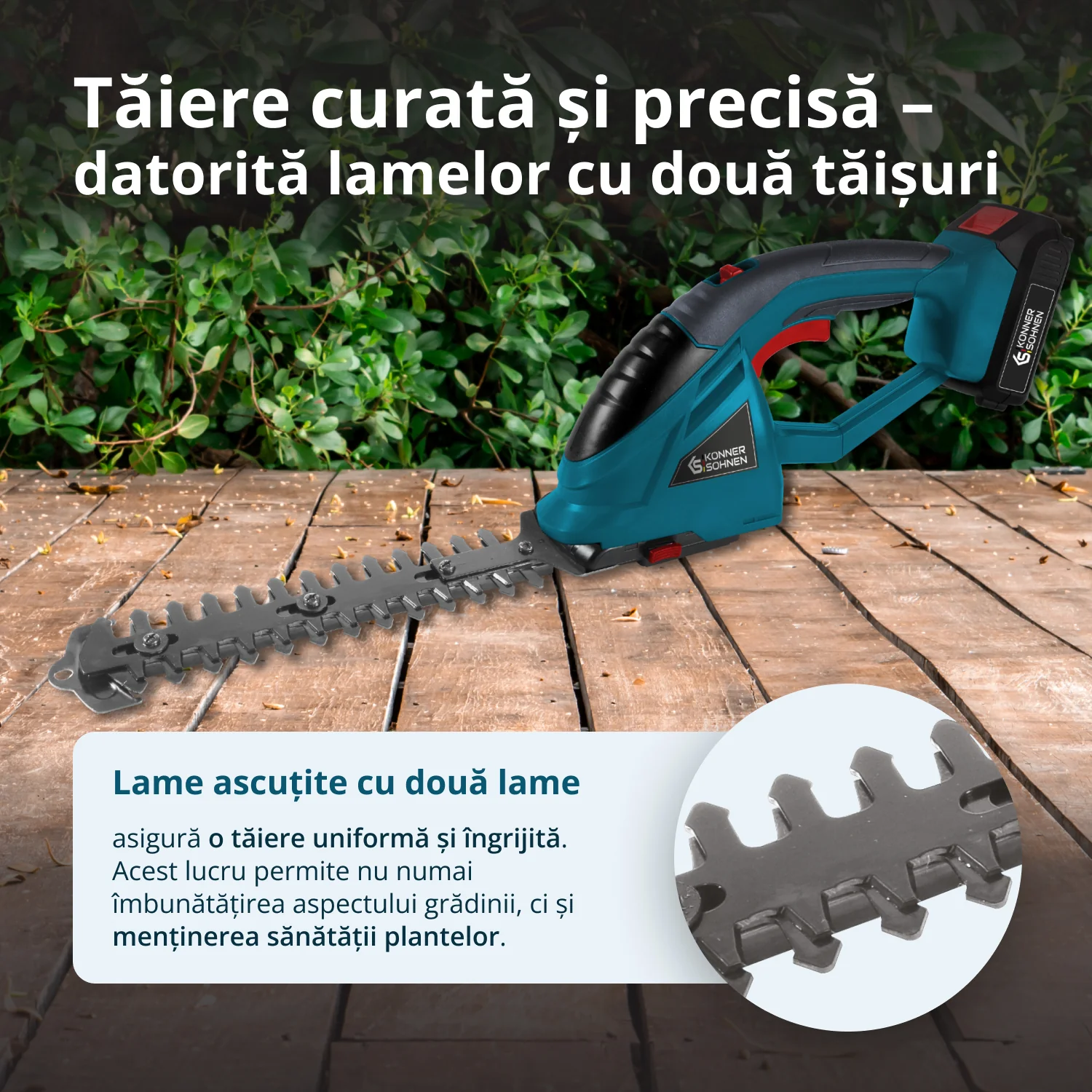 Pachet - Trimmer tuns iarba Konner & Sohnen KS BCT-20V + Foarfeca tuns gad viu KS SHT-20V + CADOU 1 acumulator 20V, 4Ah [6]