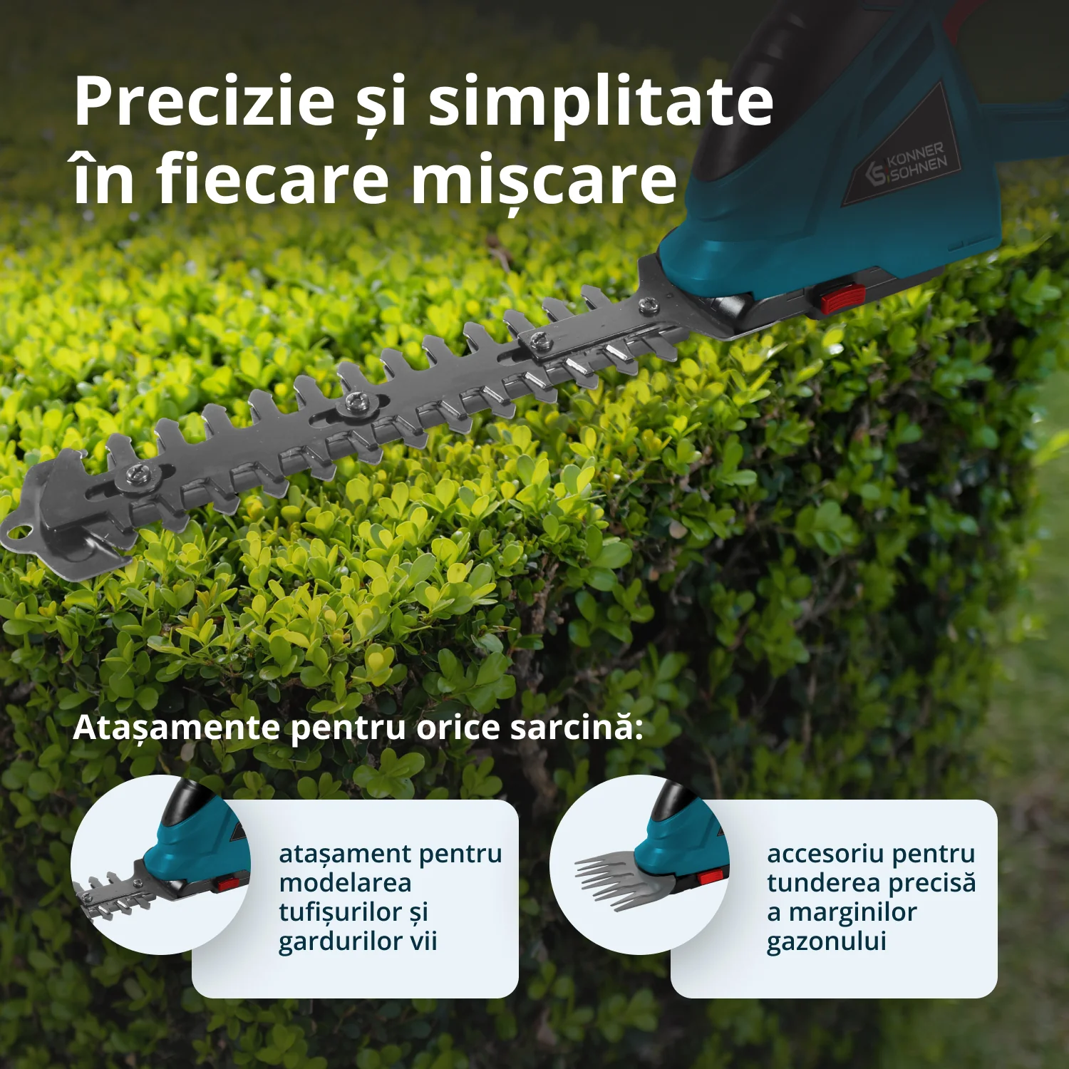 Pachet - Trimmer tuns iarba Konner & Sohnen KS BCT-20V + Foarfeca tuns gad viu KS SHT-20V + CADOU 1 acumulator 20V, 4Ah [4]