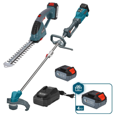 Motocoase electrice - Pachet - Trimmer tuns iarba Konner & Sohnen KS BCT-20V + Foarfeca tuns gad viu KS SHT-20V + CADOU 1 acumulator 20V, 4Ah