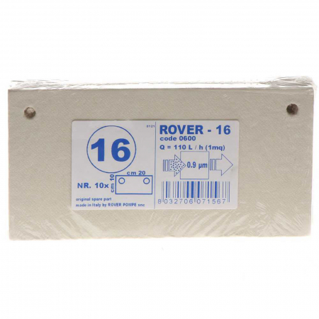 Vinificatie & Distilare - Placi filtrante 20x10 cm ROVER 16, clarifiere medie, set 10 buc