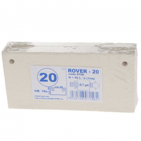 Placi filtrante - Placi filtrante 20x10 cm ROVER 20, filtrare fina, set 10 buc