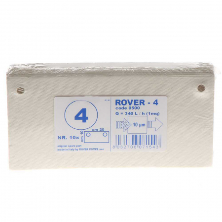 Vinificatie & Distilare - Placi filtrante 20x10 cm ROVER 4, degrosare medie, set 10 buc