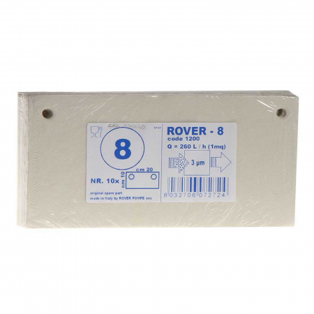 Vinificatie & Distilare - Placi filtrante 20x10 cm ROVER 8, degrosare de clarifiere, set 10 buc
