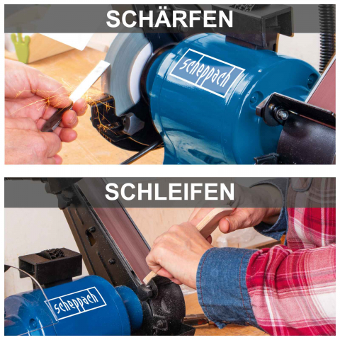 Polizor de banc combinat Scheppach BGS 700, 370 W, disc 150 mm, banda 686 x 50 mm [4]