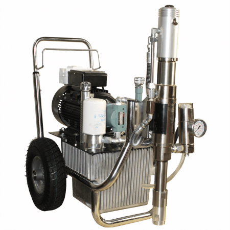 Pompe pentru zugravit si vopsit - Pompa airless hidraulica Bisonte PAZ-9800e, 3750 W, debit 10 l/min, compatibila cu 3 pistoale