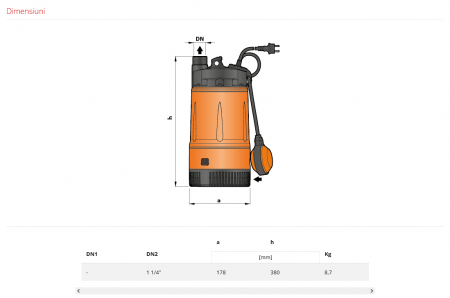 Pompa submersibila apa curata Pedrollo TOP MULTI 2, 1.25", 550 W, 80 L/min, Hmax. 40 m [2]