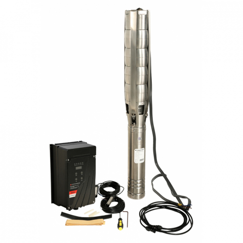 Pompe de apa - Pompa submersibila apa curata ProGARDEN Aqua SOLAR 4053, 3", solar, 3000W/300V, MPPT, fara PV, 660 L/min, Hmax. 45 m, multietajata