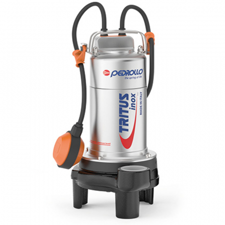 Pompe de apa - Pompa submersibila cu tocator Pedrollo TRITUS INOX TIGm 1.1, 1100 W, 150 L/min, Hmax. 24 m