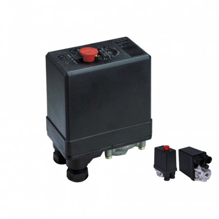 Componente - Presostat compresor monofazat, 20 A, filet 3/8", 3 iesiri 1/4", 12 bar