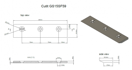 Cutit 220x54.5x8 mm pentru ProGARDEN TB120EH [2]